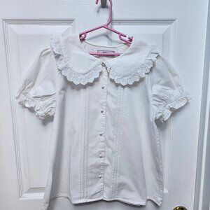 Ank Rouge white peter pan collar blouse